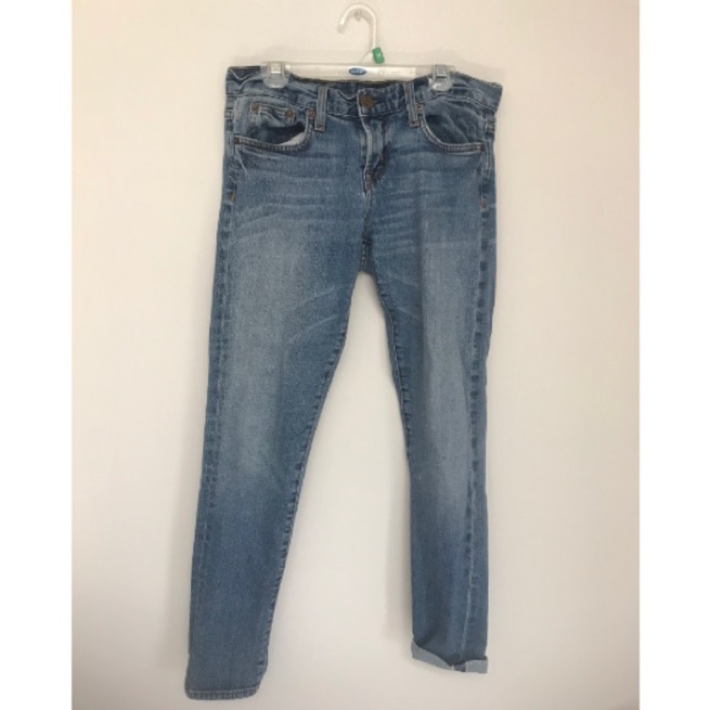 J. Crew Toothpick Ankle Jeans w Red & White Stripe